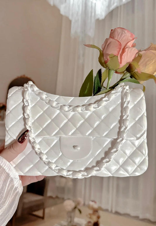 Handcrafted Channel handbag flower vase