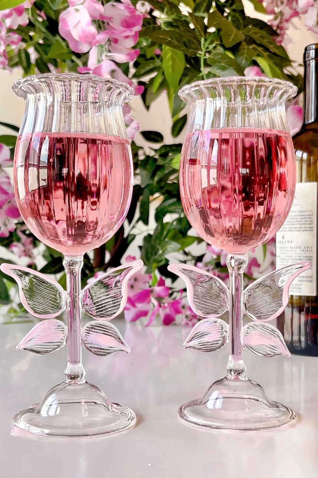 Handcrafted pink butterfly glasses