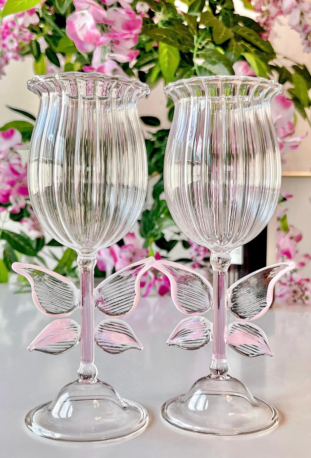 Handcrafted pink butterfly glasses