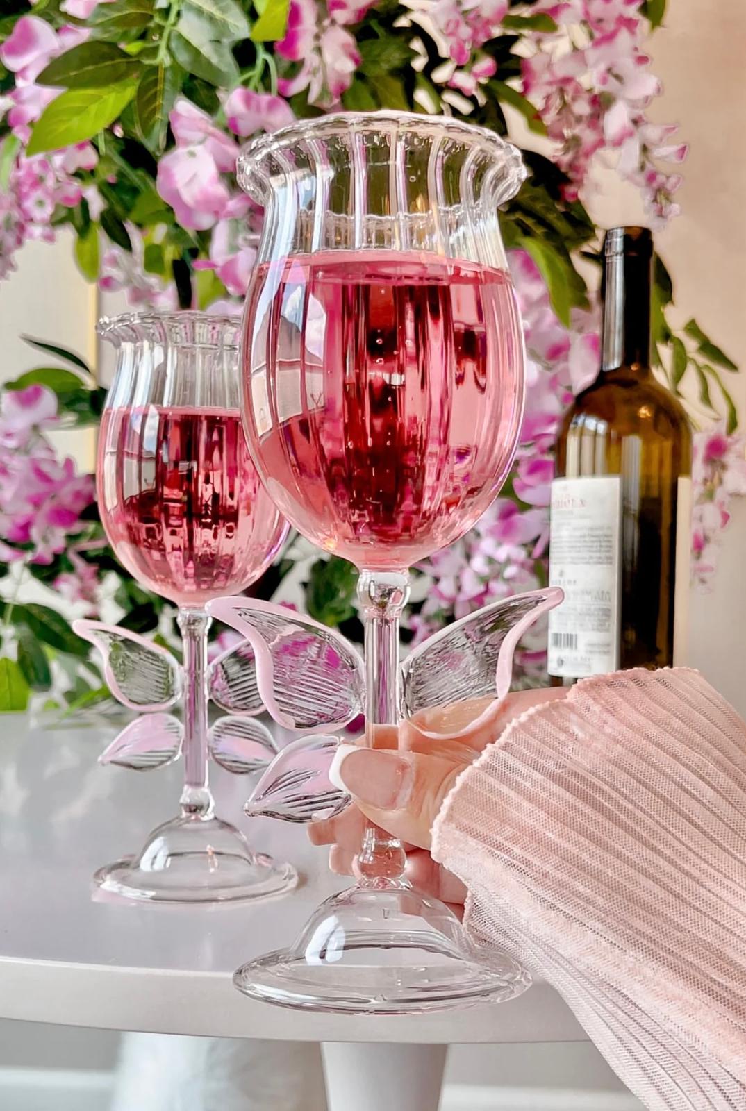 Handcrafted pink butterfly glasses