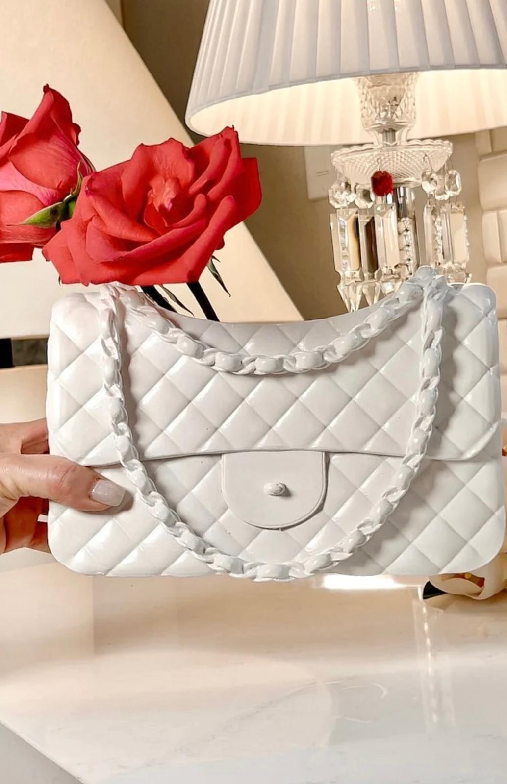 Handcrafted Channel handbag flower vase