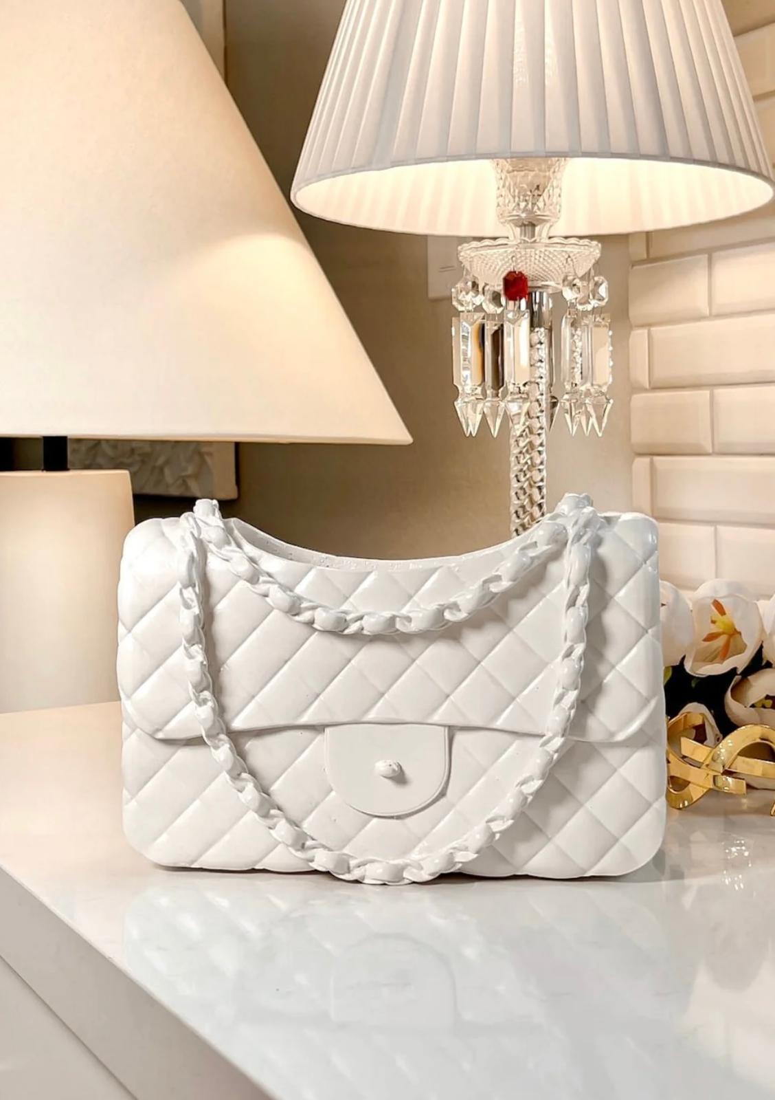 Handcrafted Channel handbag flower vase