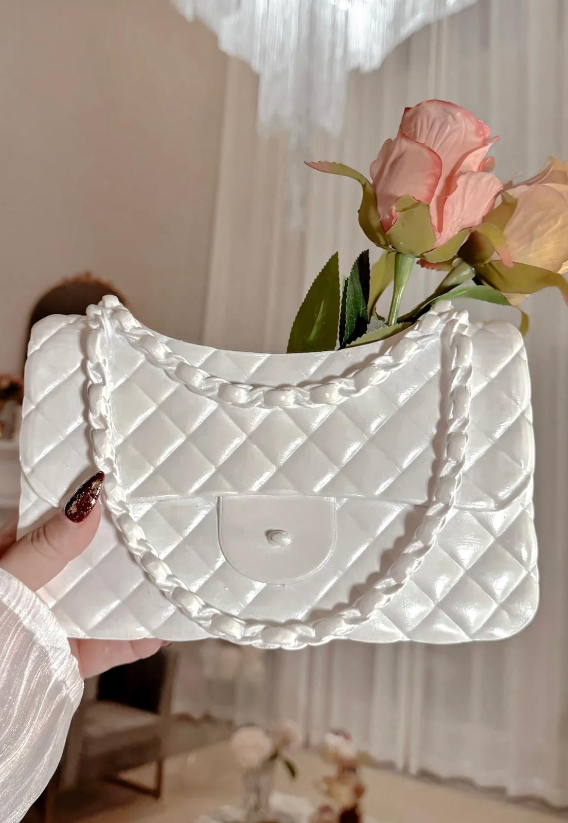 Handcrafted Channel handbag flower vase