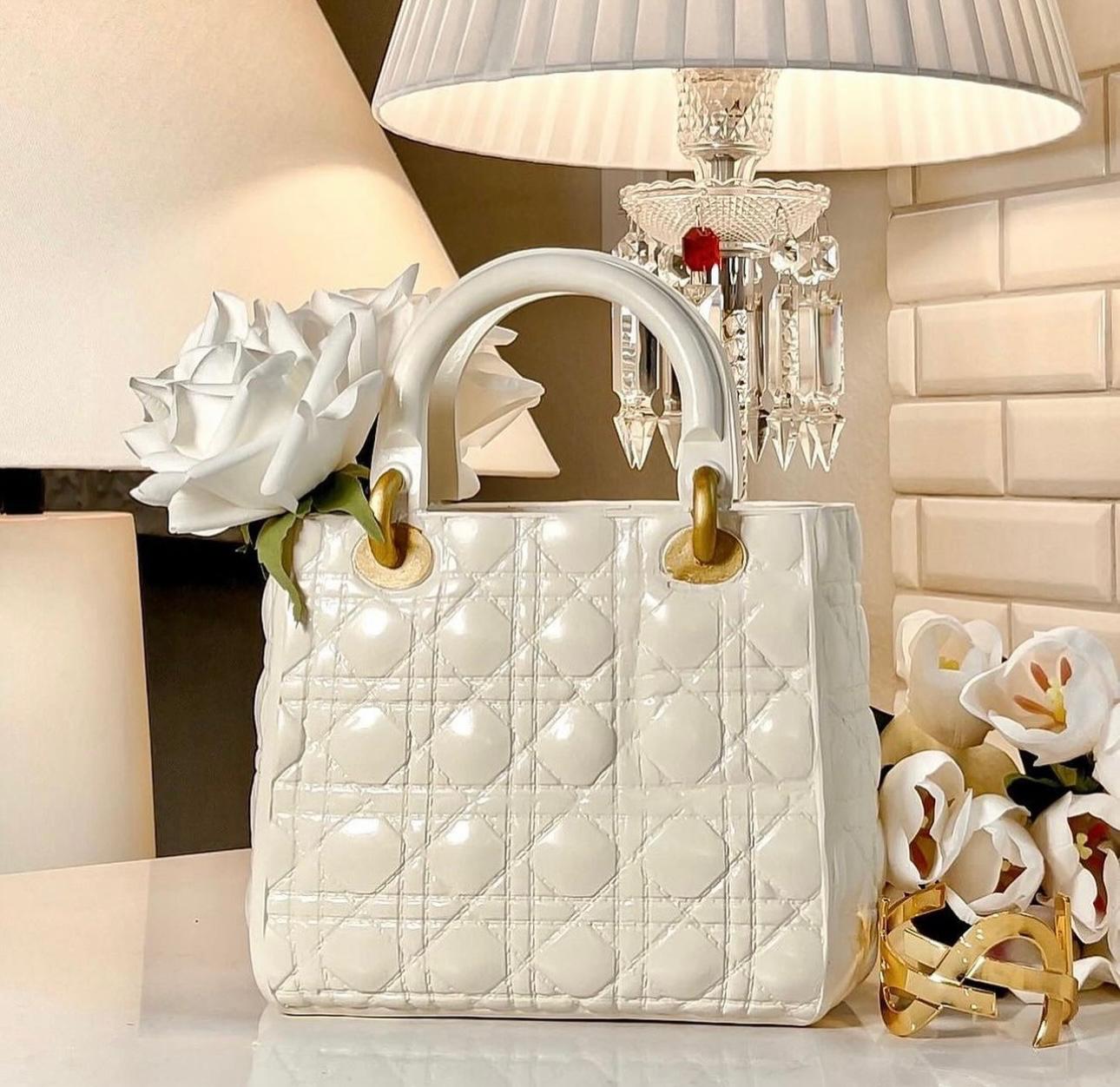 handcrafted Lady D handbag flower vase