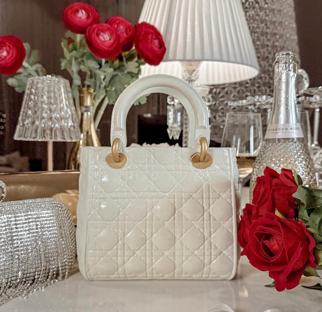 handcrafted Lady D handbag flower vase