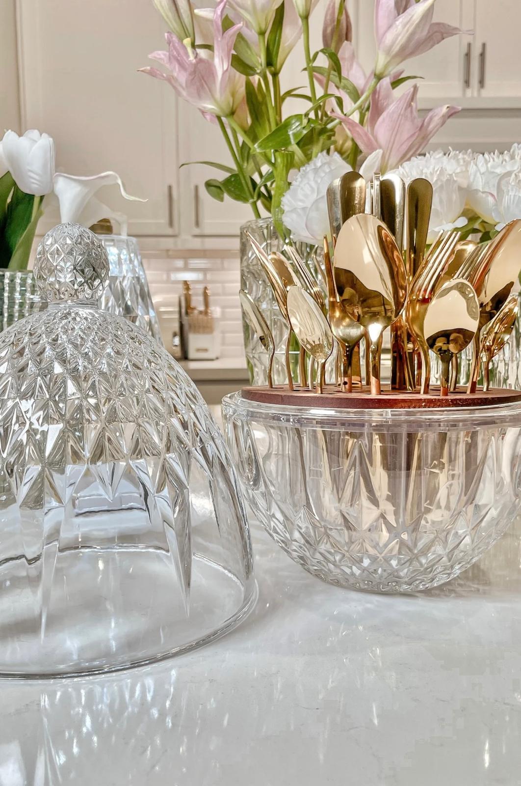 Luxury Egg-Shaped Gold Cutlery holder