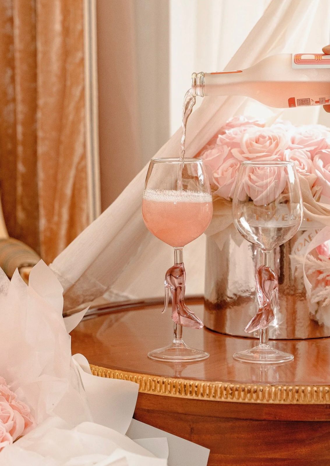 'Cinderella' shoe wine glasses set of 2